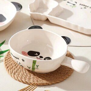 Ceramic Bowl with Handle  - Noodle Soup Cereal Salad Panda Bowl